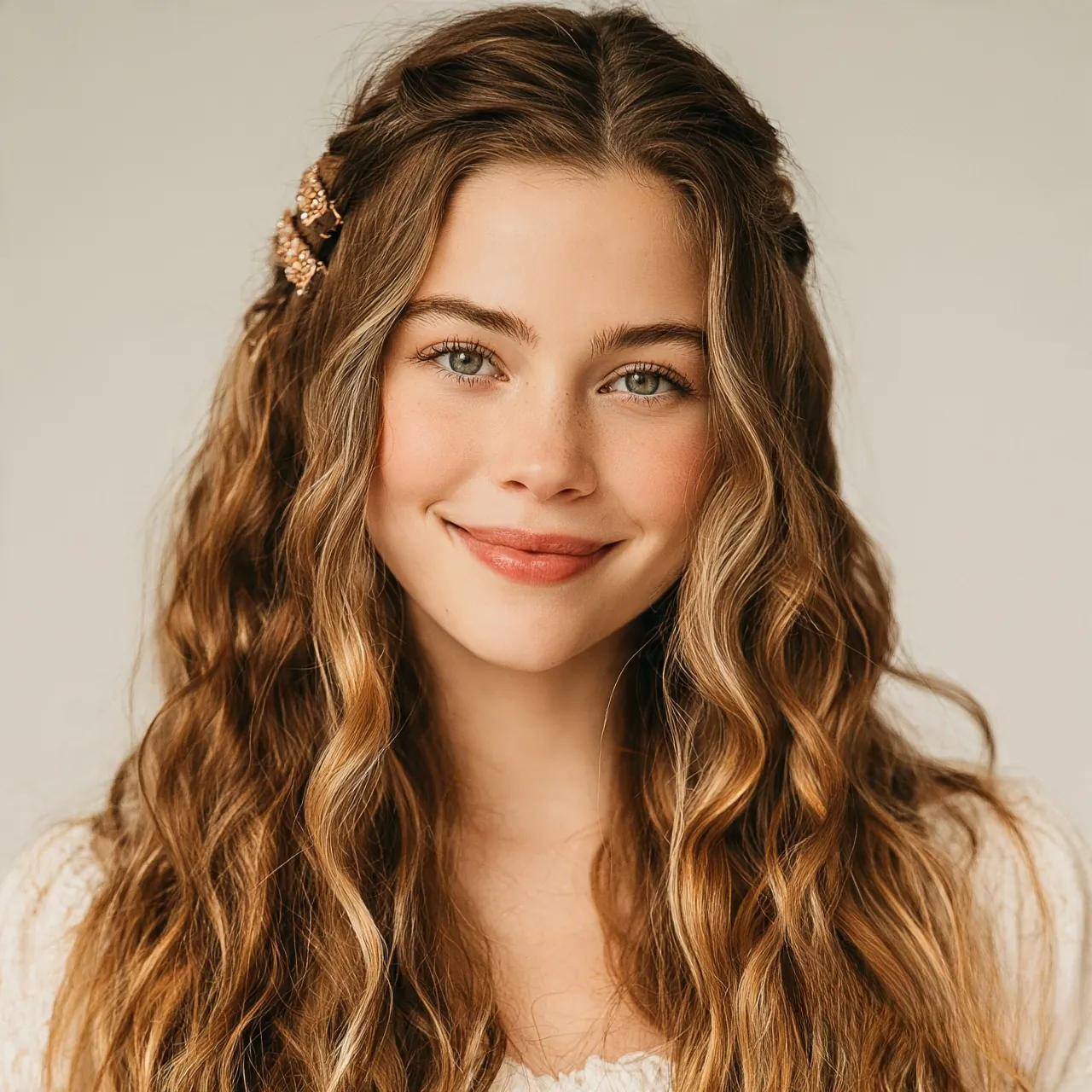 Loose Waves with Clips Cute Easy Hairstyle