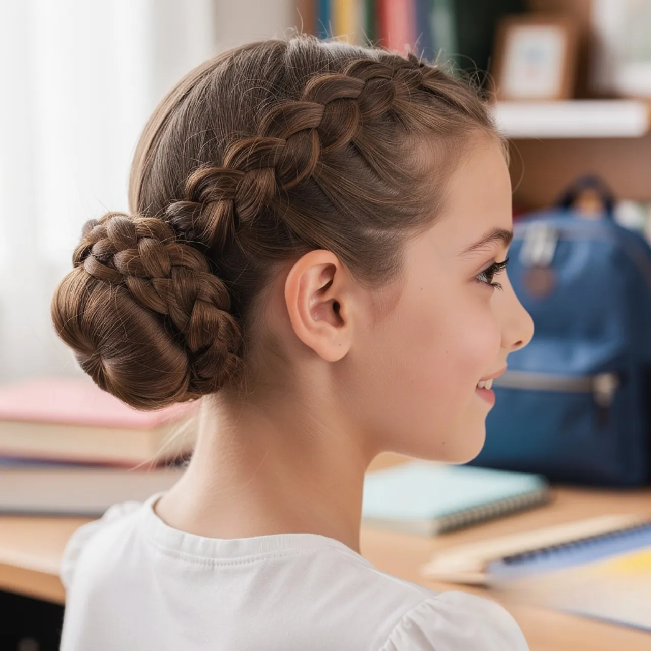 14 Trending Easy Bun Hairstyles for Everyday Elegance 14 Low Braided Bun Easy Hairstyle