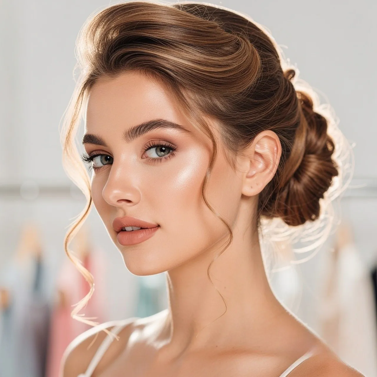 17 Trending Easy Updo Hairstyles for Effortless Elegant Looks 6 Low Chignon Updo Hairstyle