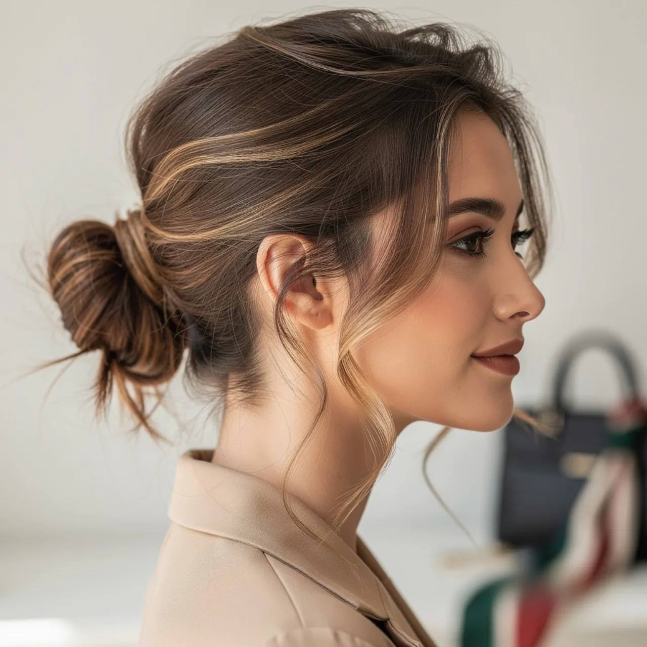 Low Curly Bun Easy Hairstyle