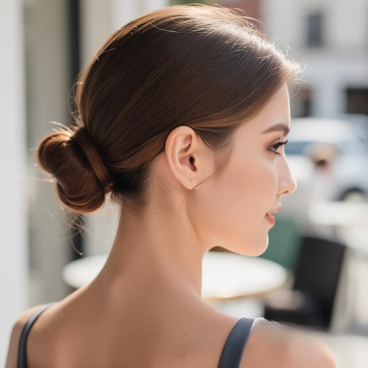 Low Mini Bun Easy Hairstyle