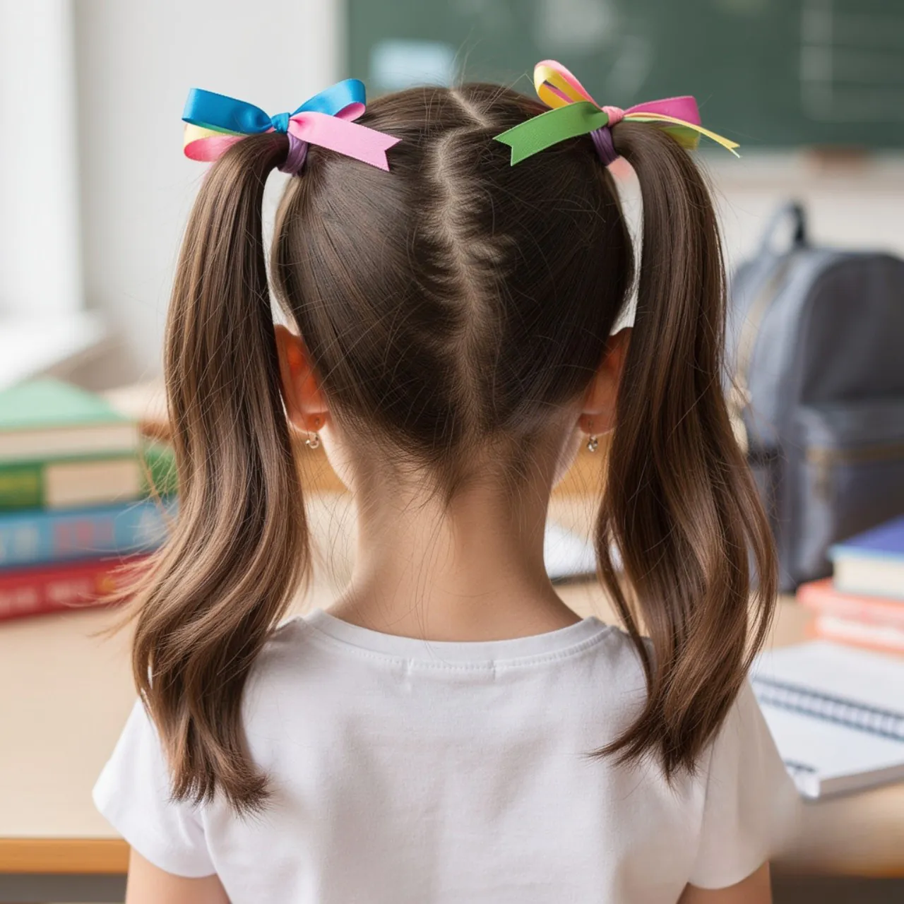 Low Twin Ponytails Little Girl Hairstyle