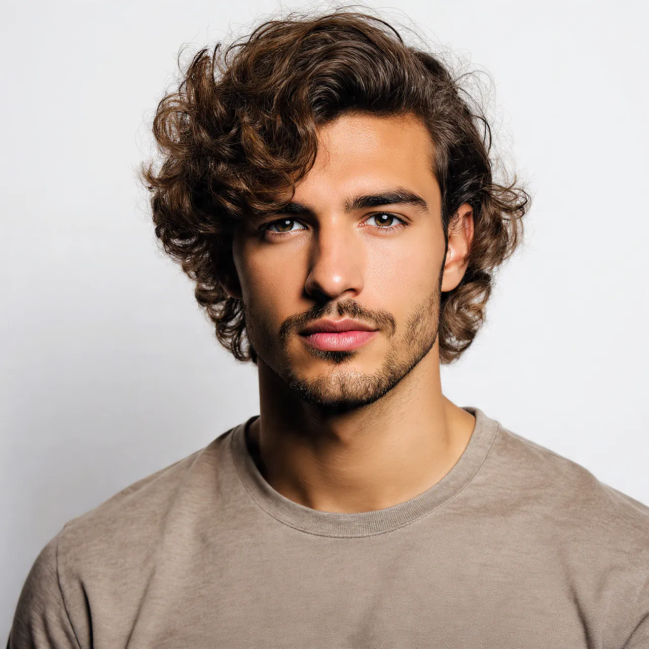 Medium Curly Style For Men