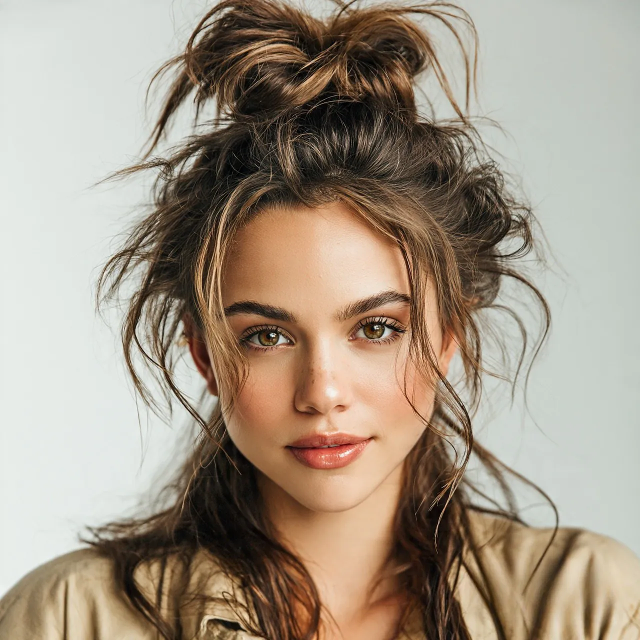 Messy High Bun Cute Easy Hairstyle 1
