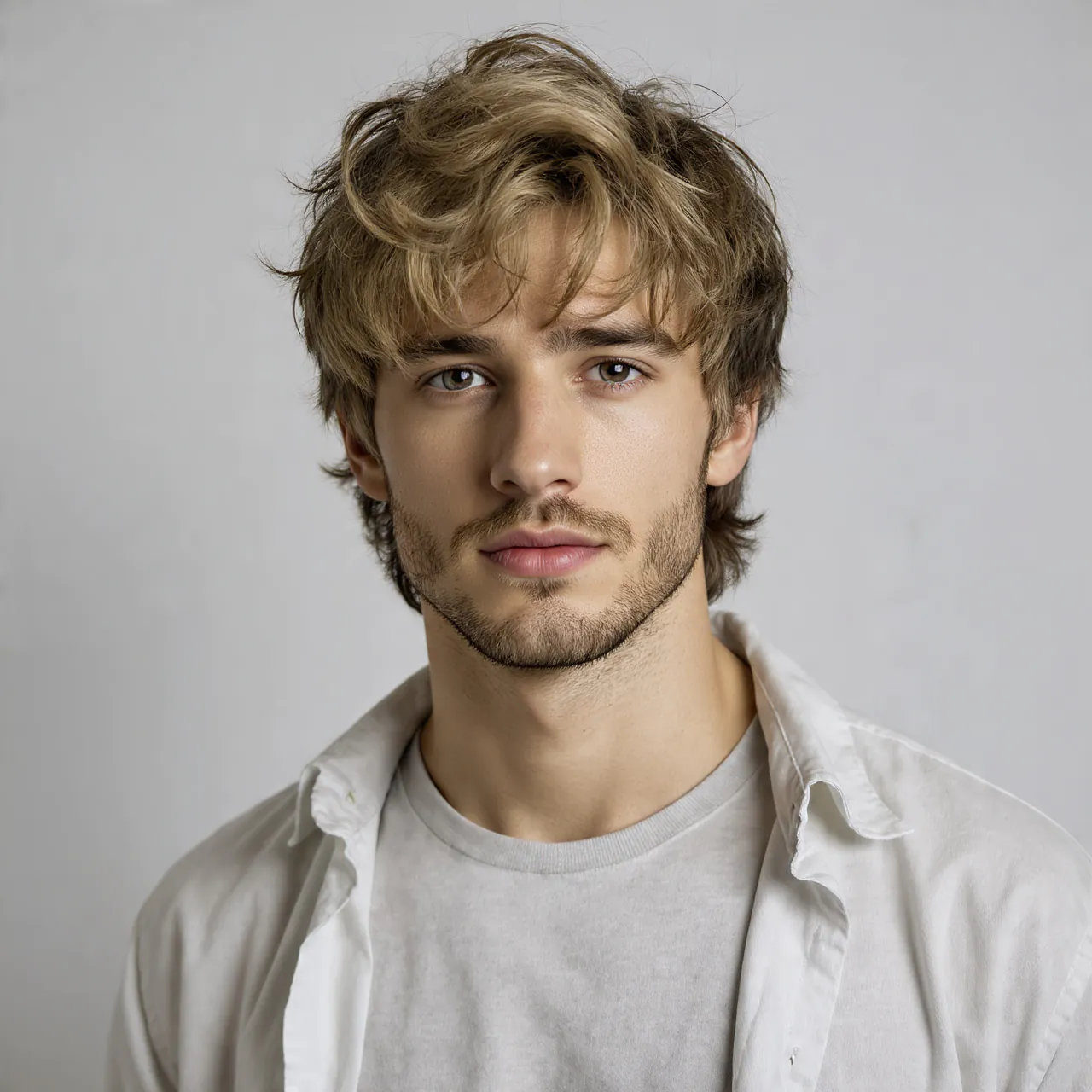 Messy Medium Length For Oval Head Hairstyle Men 1