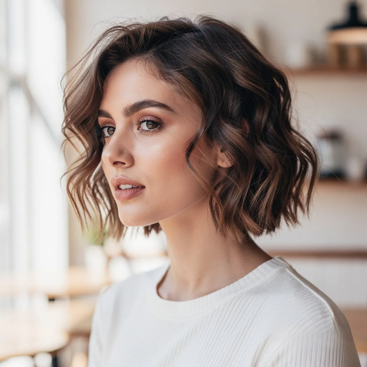 Messy Short Waves Easy Hairstyle