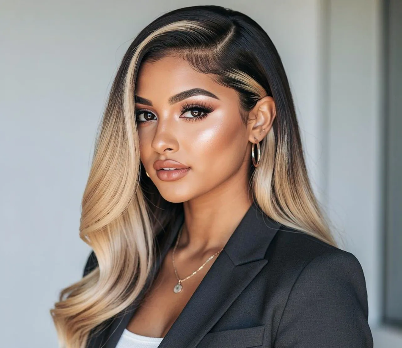 Ombre quick weave hairstyles side part for low maintenance