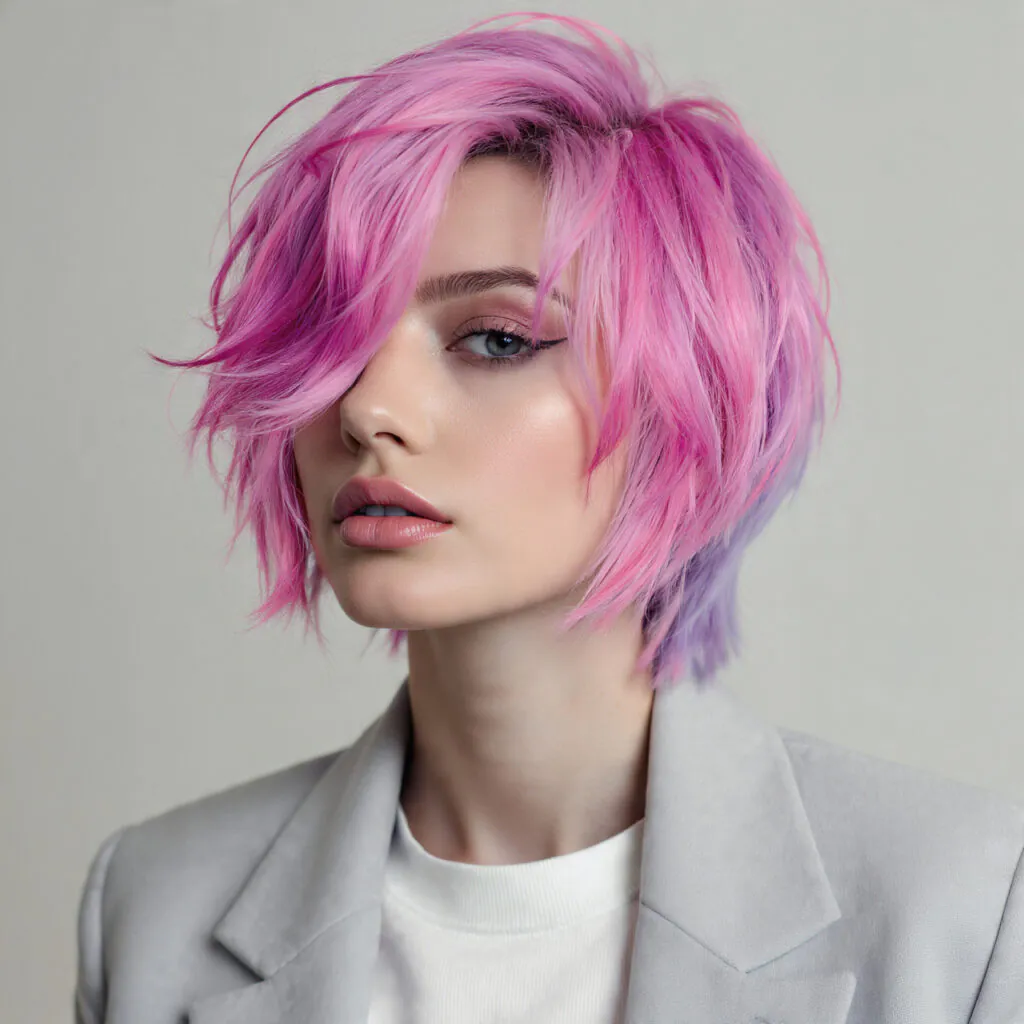 Pastel or Vivid Messy Bob
