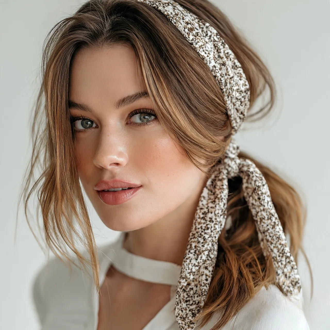 Scarf Ponytail For Medium Hair 1