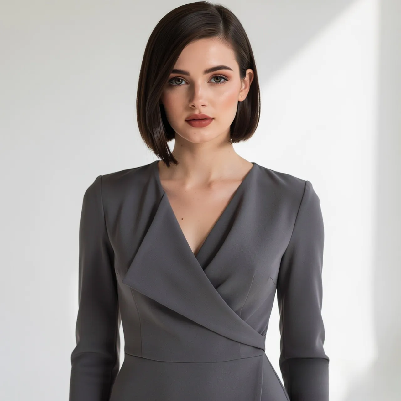 Short Straight Asymmetrical Bob