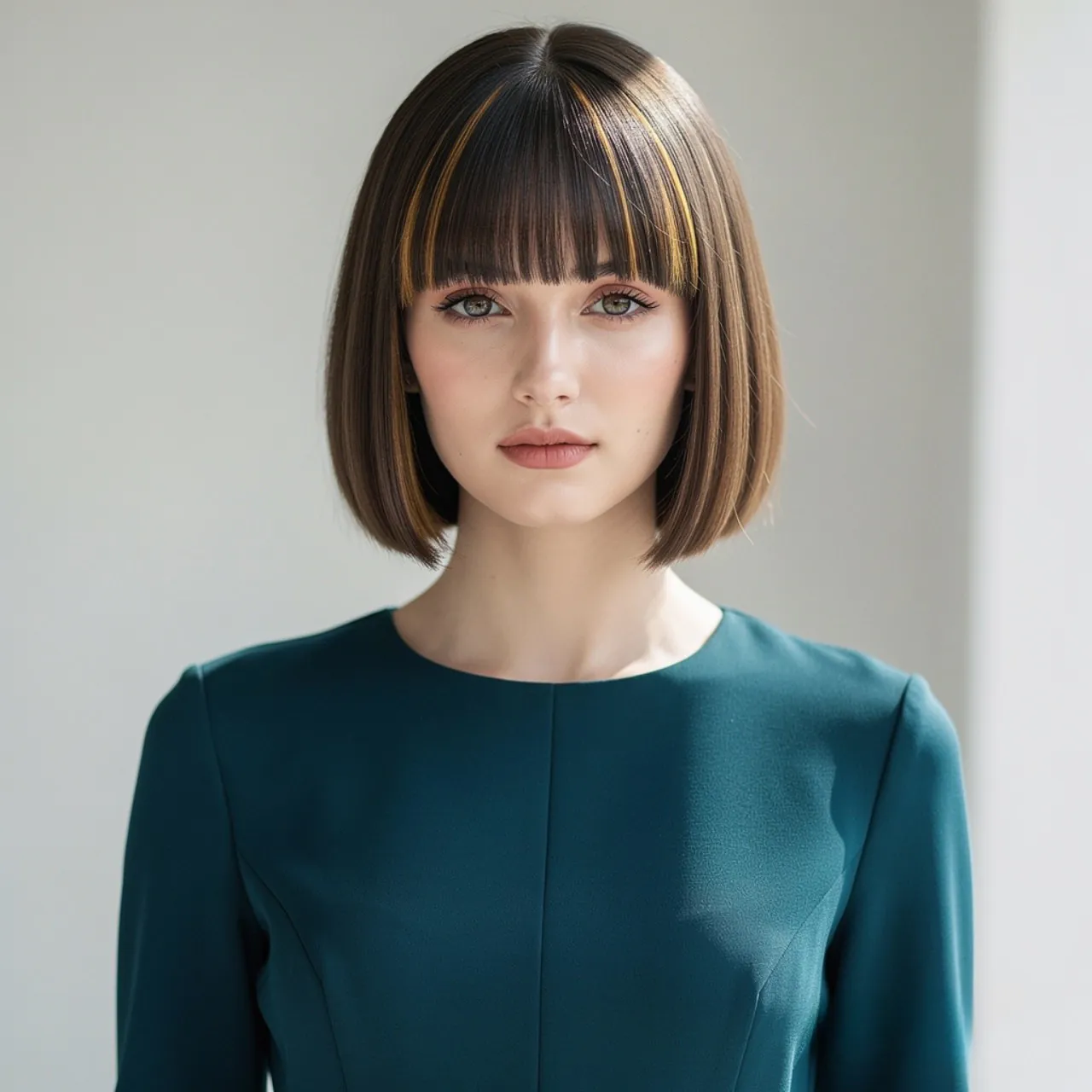 Short Straight Bob with Peek a Boo Color