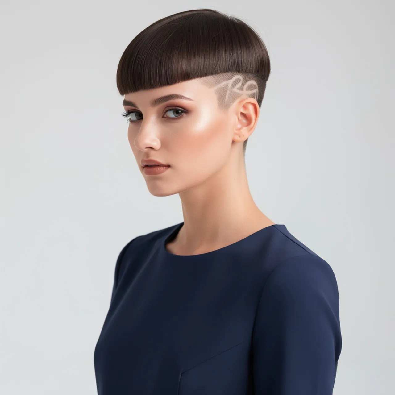Short Straight Crop with Nape Undercut Design