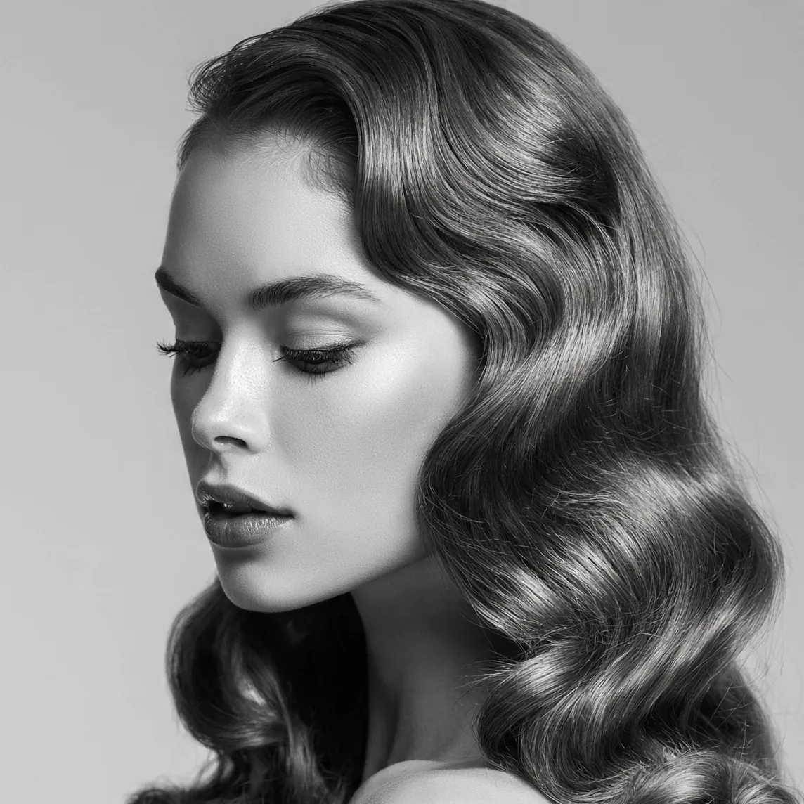 Side Parted Old Hollywood Waves