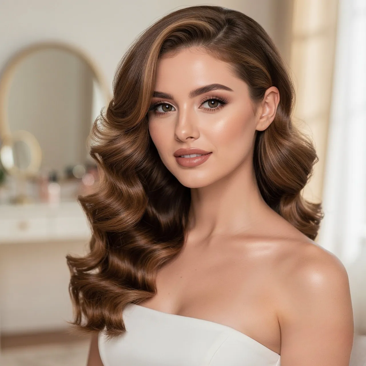 Side Swept Curls Easy Hairstyle