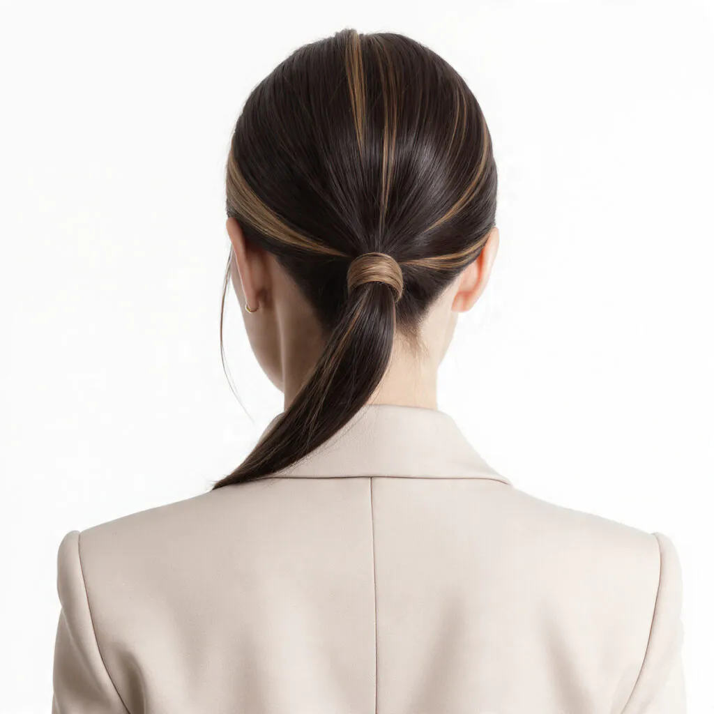 Sleek Back with Money Piece Highlights Hairstyles
