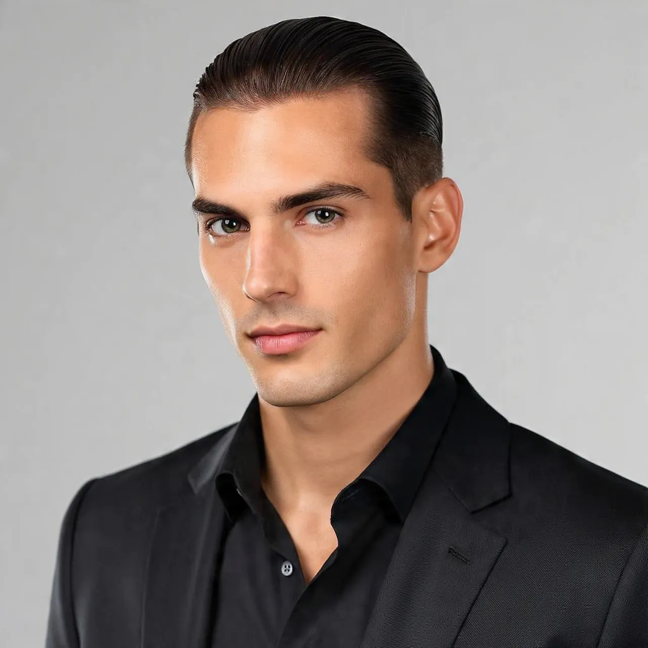 Slick Back For Oval Head Hairstyle Men