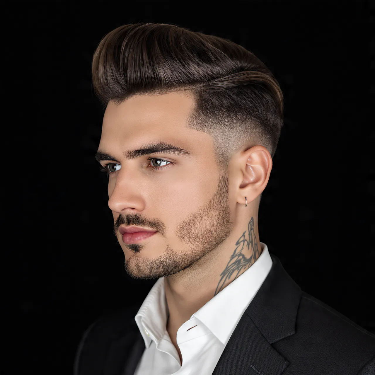 Slick Back Pompadour