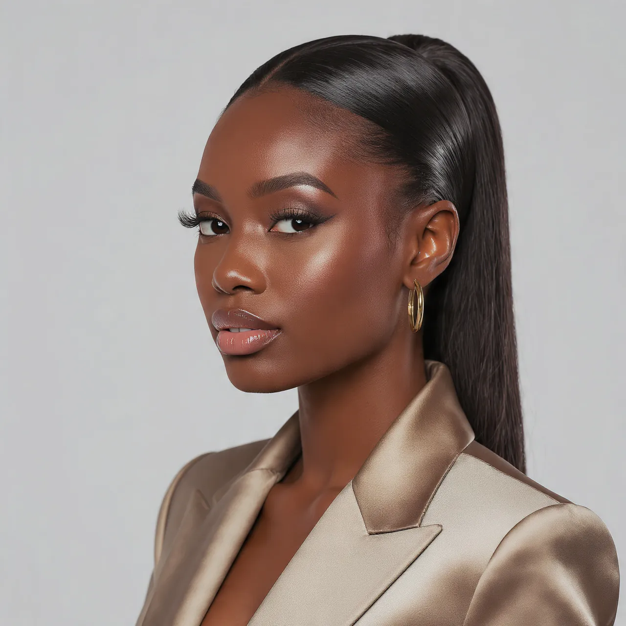 14 Trending Slick Back Hairstyles Black Women That Are Absolutely Stunning 4 Slick Back Ponytail with Laid Edges Hairstyles Black Women