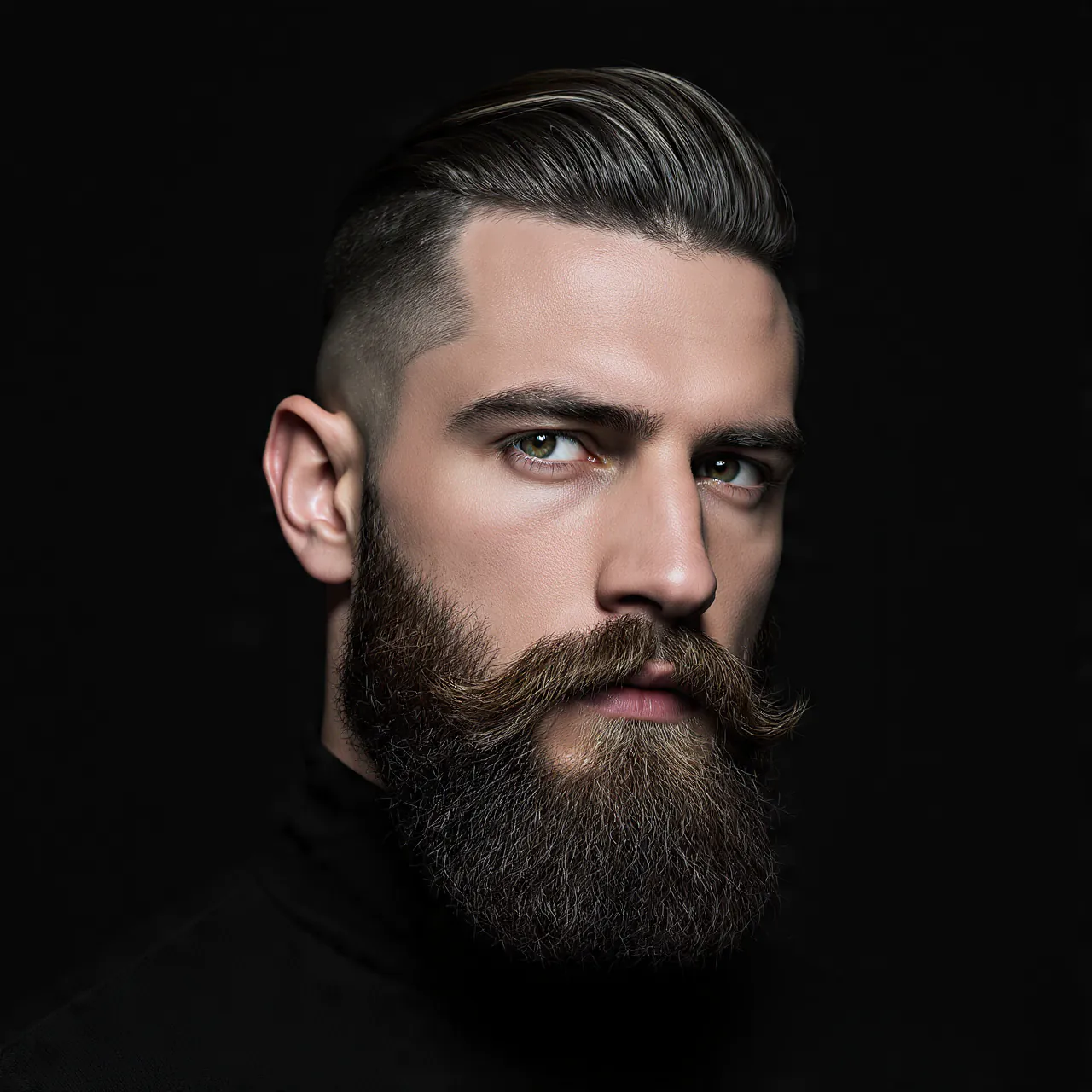 Slick Back with Disconnected Beard and Skin Fade 1