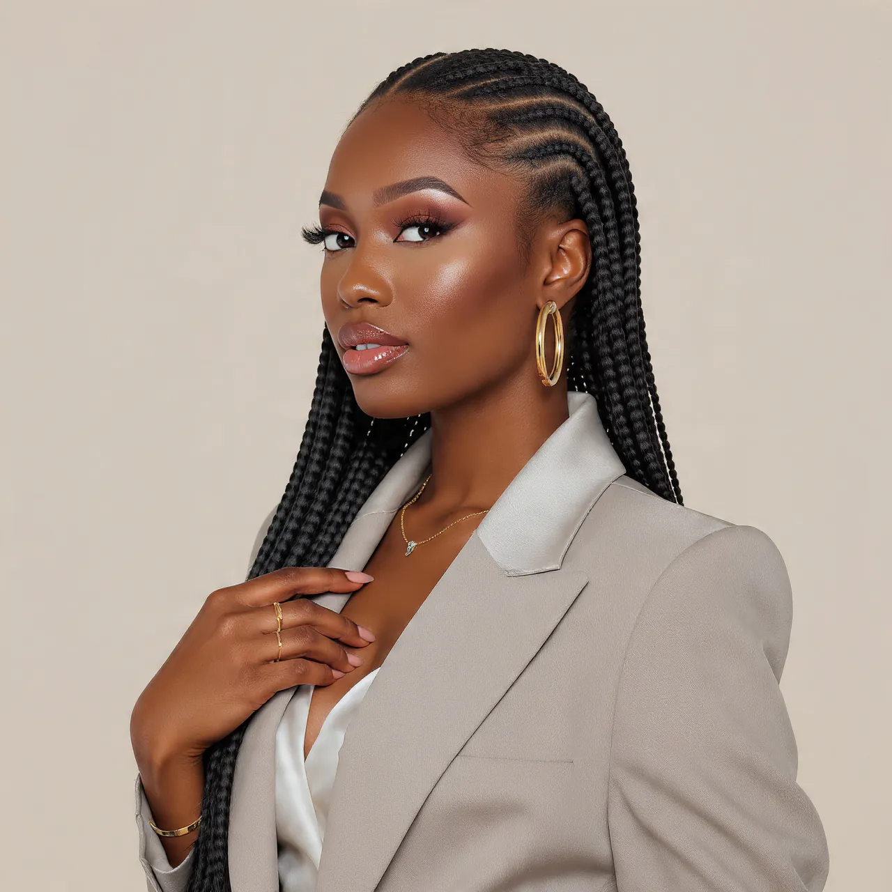 14 Trending Slick Back Hairstyles Black Women That Are Absolutely Stunning 6 Slick Back with Knotless Braids and Accessories Hairstyles Black Women