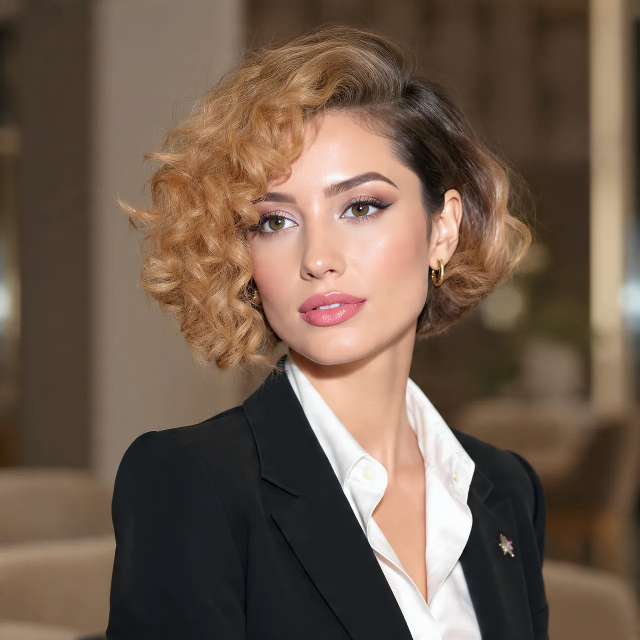 Trending Curly Hairstyles Slick Back: 15 Stunning Looks to Try Now 5 Slicked Back Curly Bob Hairstyle
