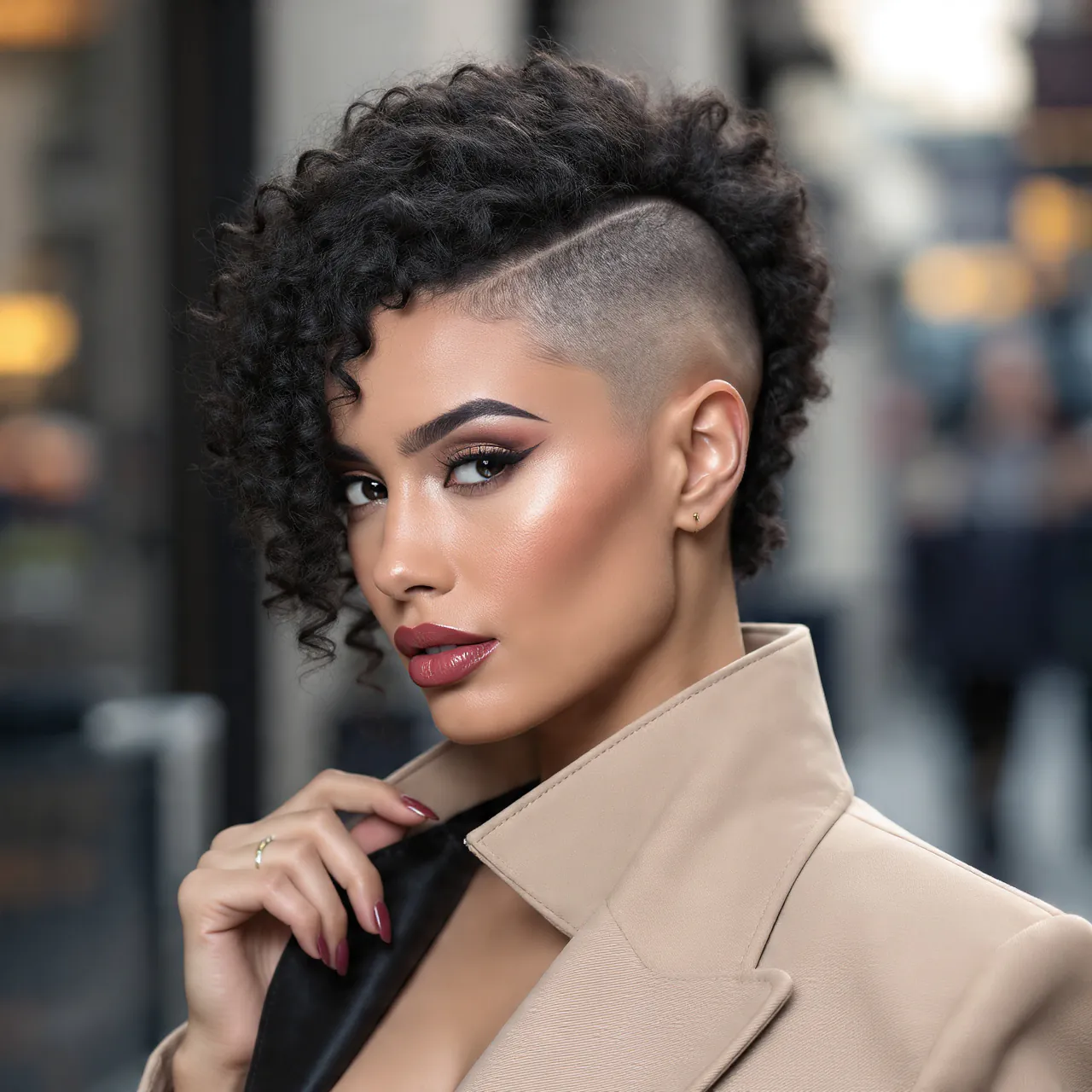 Trending Curly Hairstyles Slick Back: 15 Stunning Looks to Try Now 4 Slicked Back Curly Mohawk Hairstyle