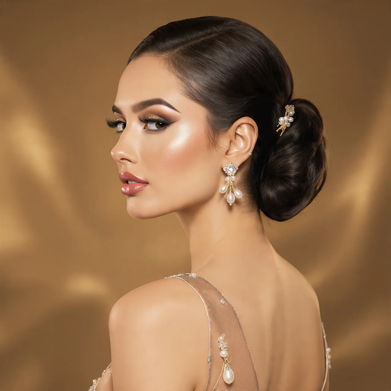 Trending Curly Hairstyles Slick Back: 15 Stunning Looks to Try Now 8 Slicked Back Curly Updo With Accessories Hairstyle