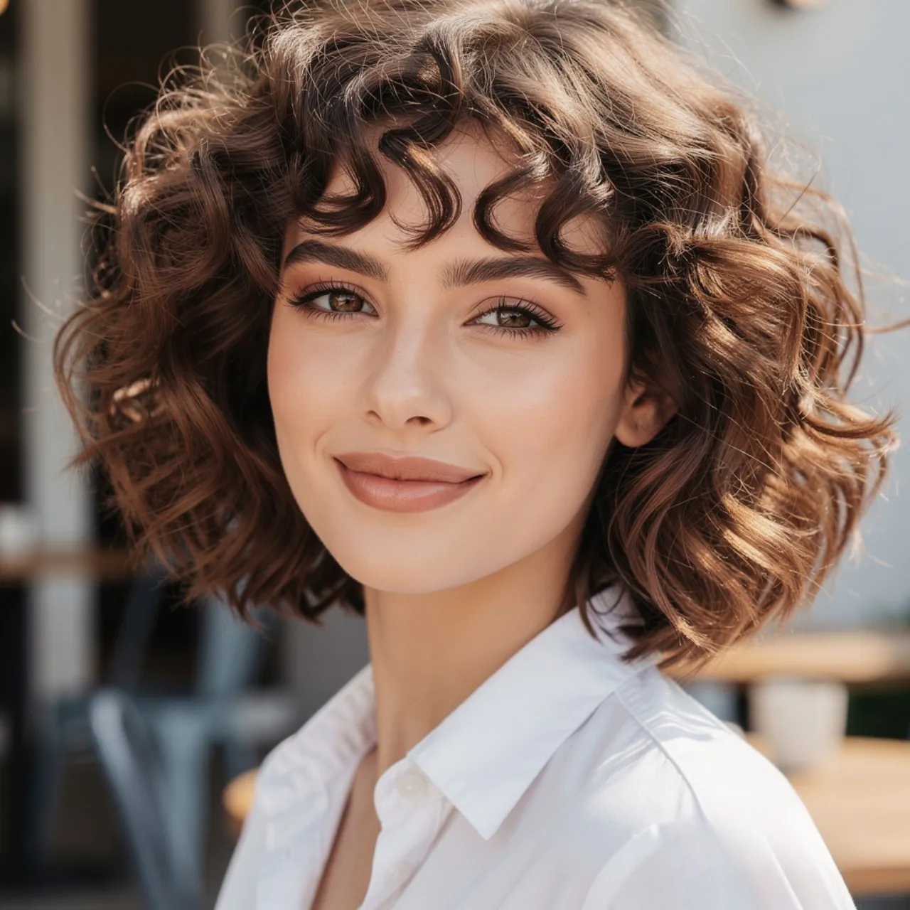 Soft Curly Bob Easy Hairstyle