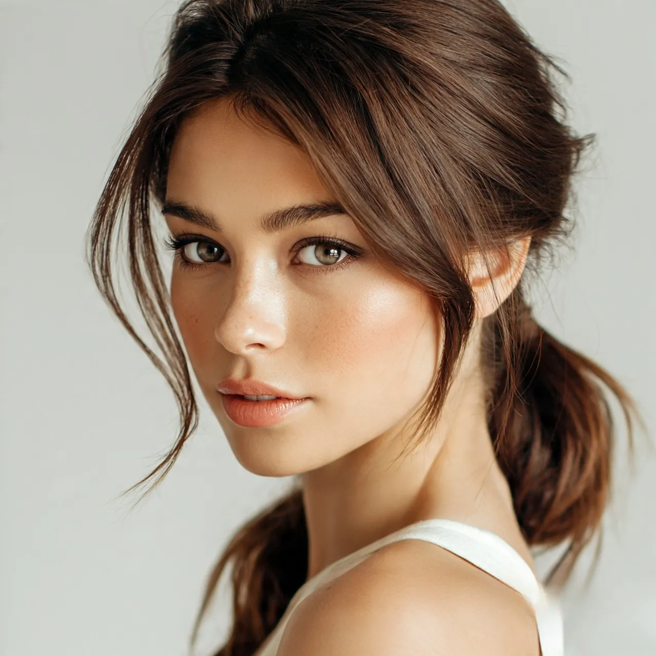 Soft Low Ponytail For Medium Hair