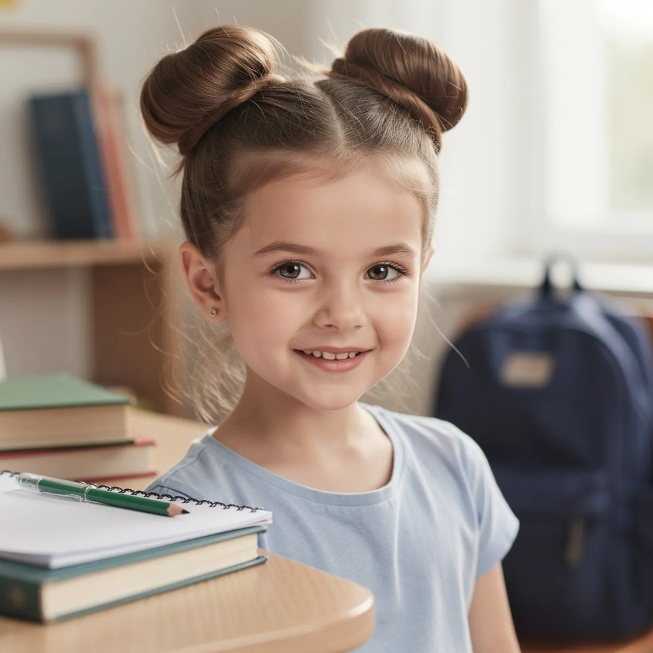 Space Buns Little Girl Hairstyle
