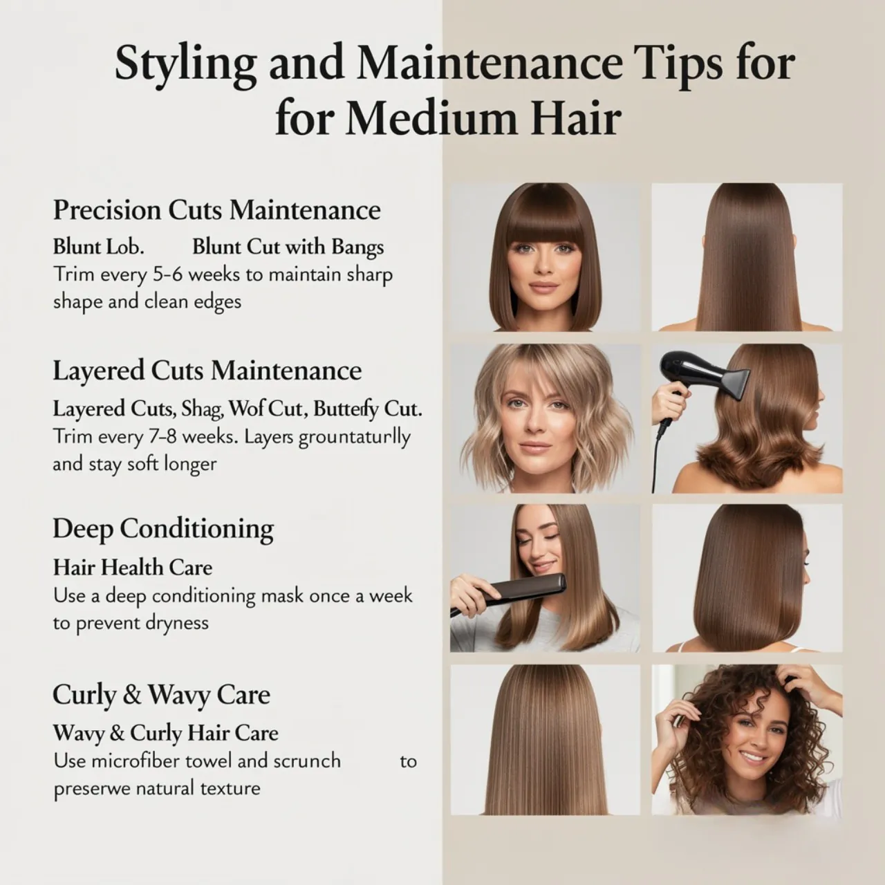 Styling and Maintenance Tips for Medium Hair
