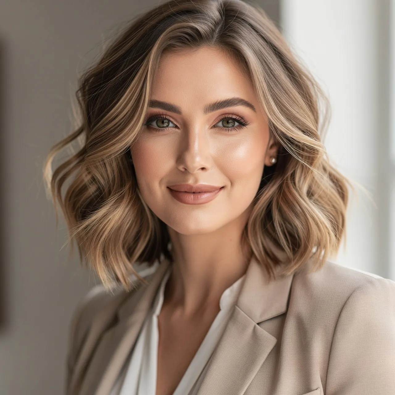 Textured Bob Cut at Medium Length Hairs