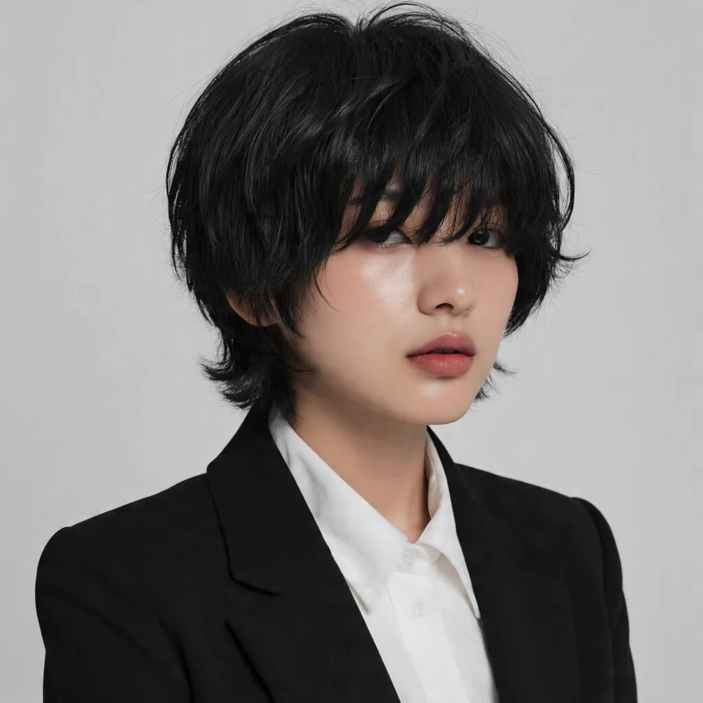 Textured Choppy Black Bob