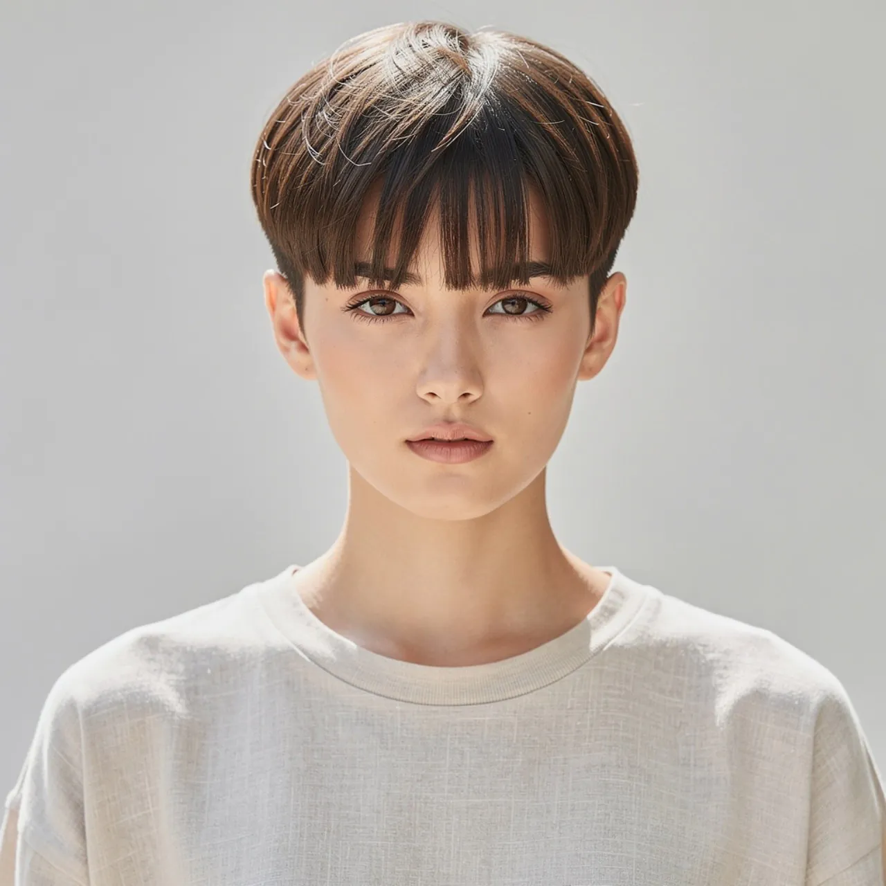 Textured Short Crop with Curtain Fringe