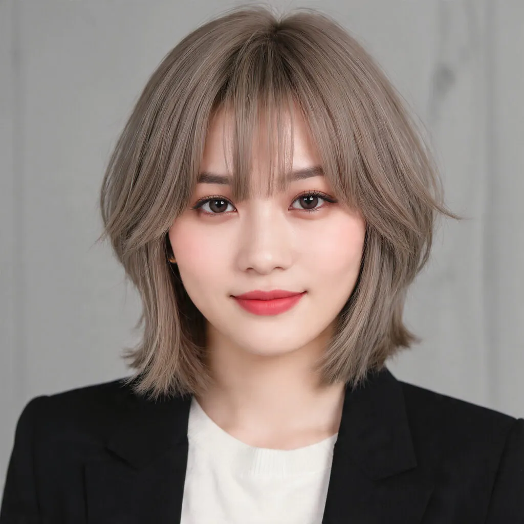 Layered Bob Hairstyles: 13 Gorgeous Ideas for Every Hair Type and Face Shape 6 The Layered Bob with Curtain Bangs