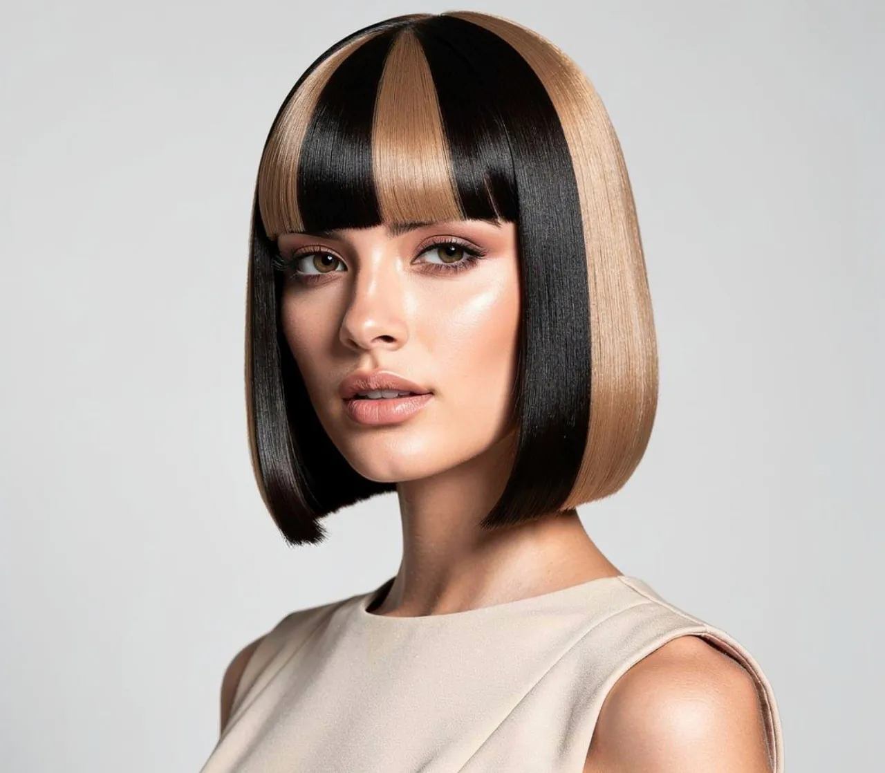 Two Tone Straight Bob 1
