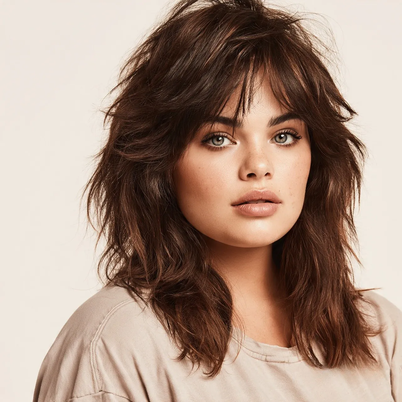 17 Stunning Haircut Ideas for Round Face Shapes for a Slimmer Look 7 Wolf Haircut For Round Face