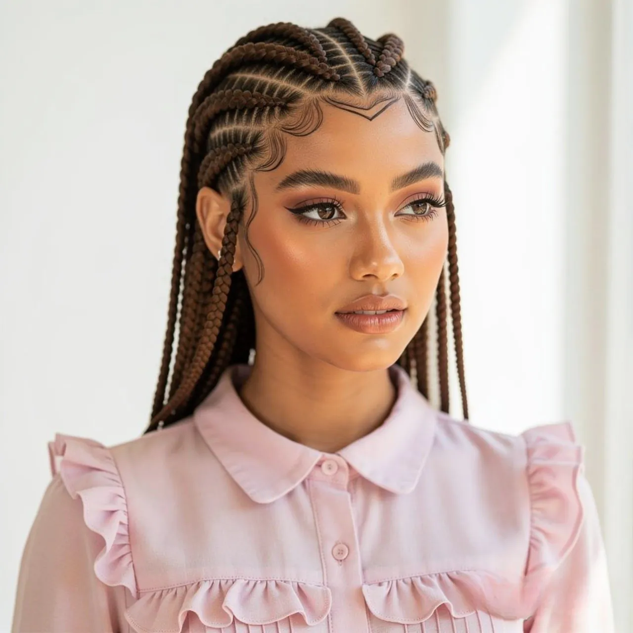 Zigzag Part Braids Summer Hairstyle 2