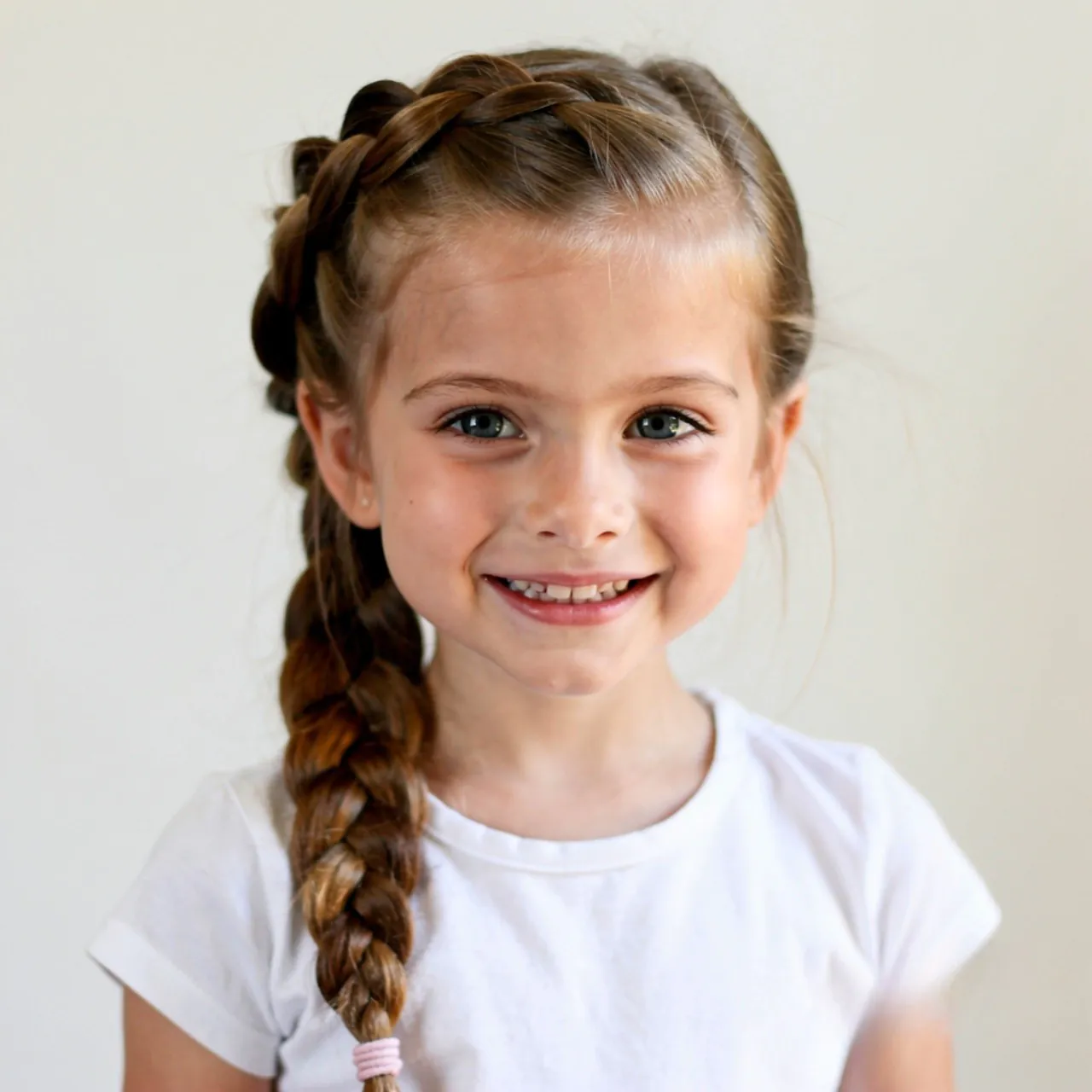 a single photo of a cute and easy side braid hairs