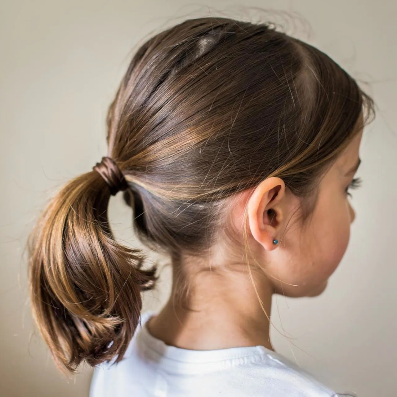 a single photo of a low ponytail hairstyle quick e