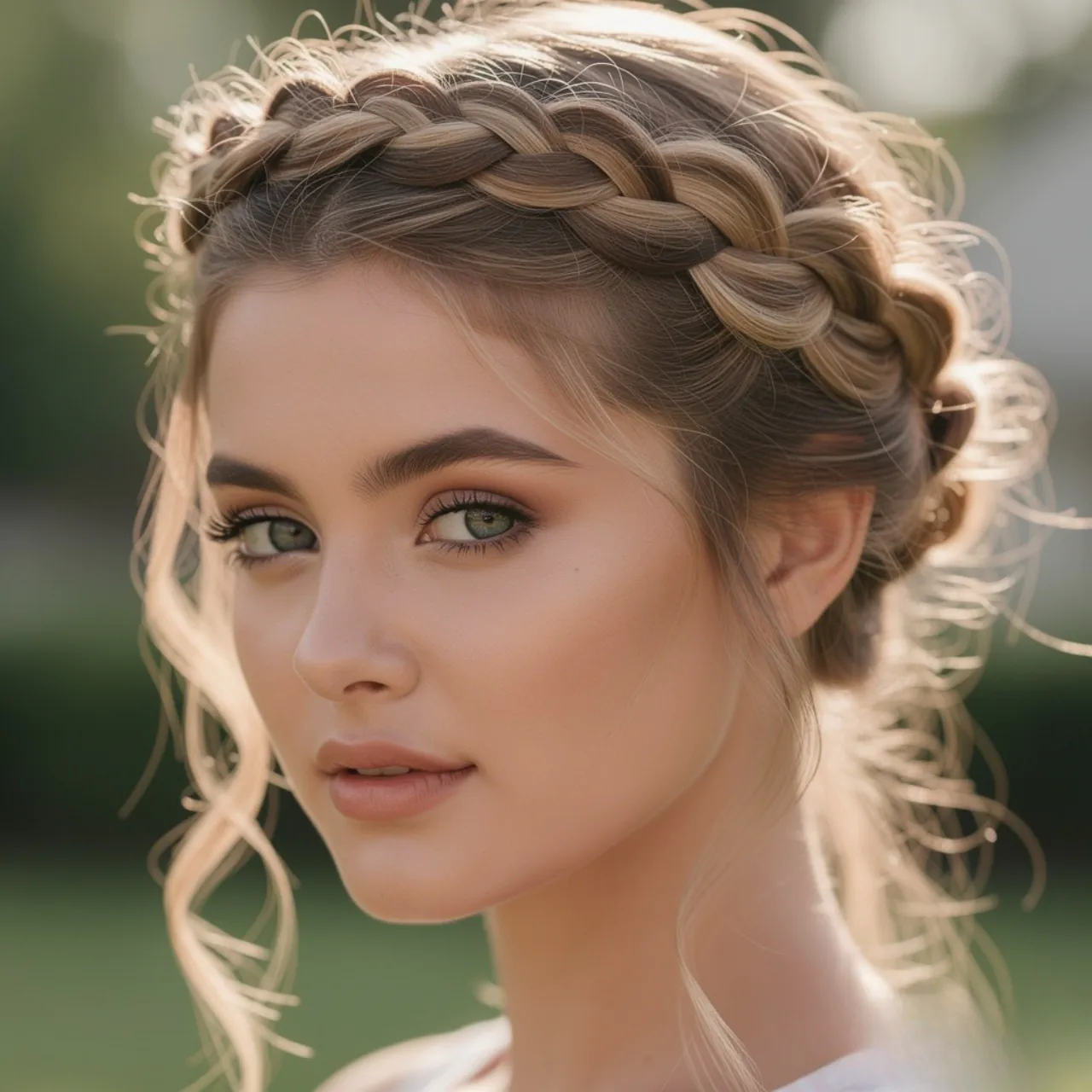 braided crown with soft texture cute summer hairst