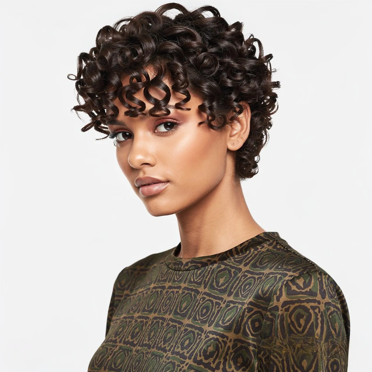 Curly Hairstyles for Short Hair: 13 Trendy Ideas that You’ll Love 12 defined ringlet hairstyle on short hair square por