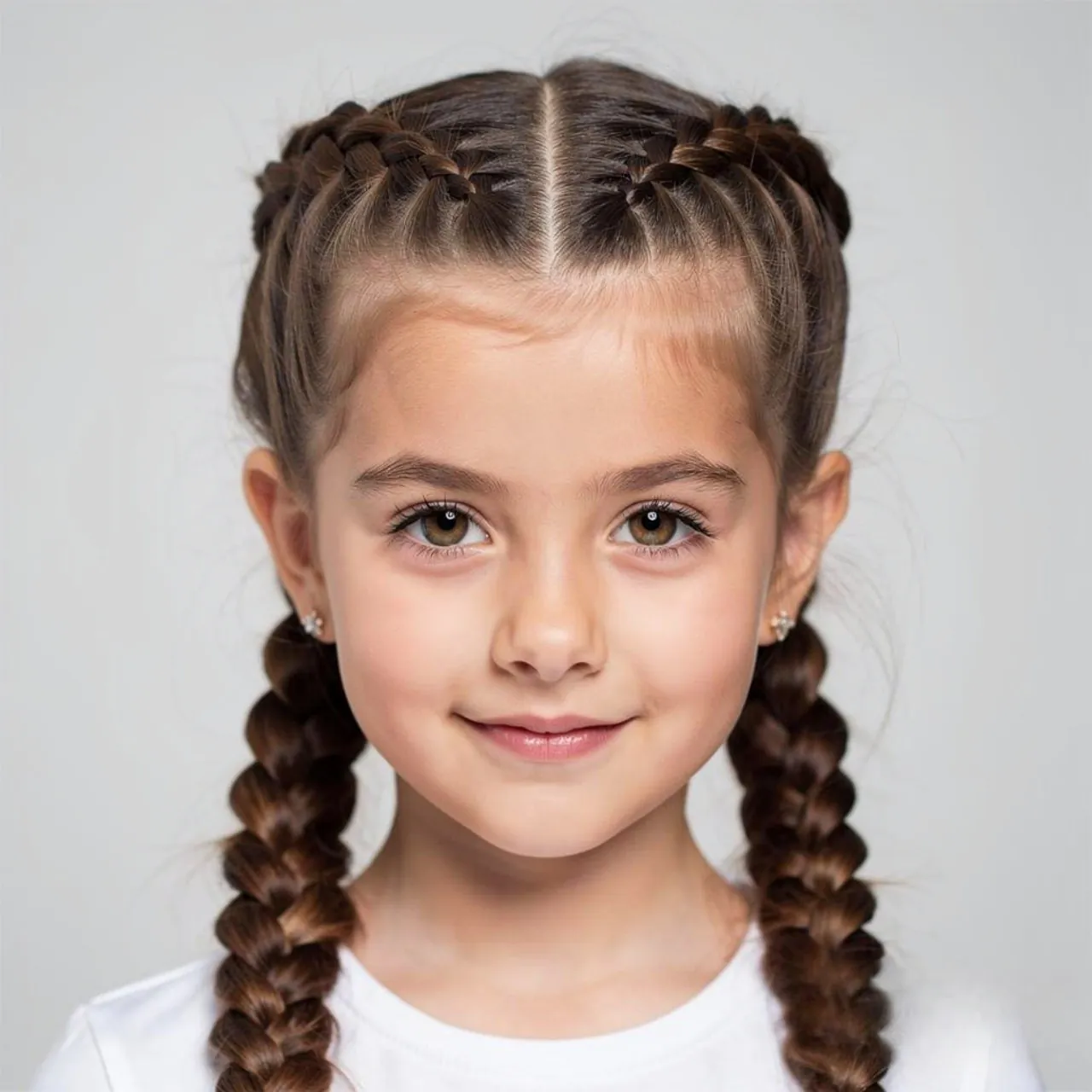 double braided girl hairstyle for school single po