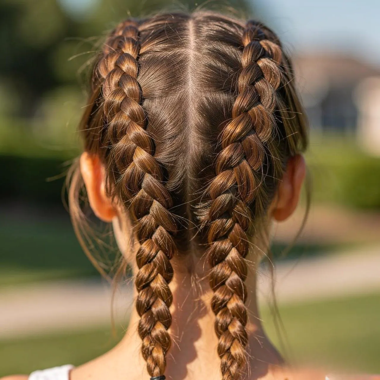 double french braids hairstyle for summer single p