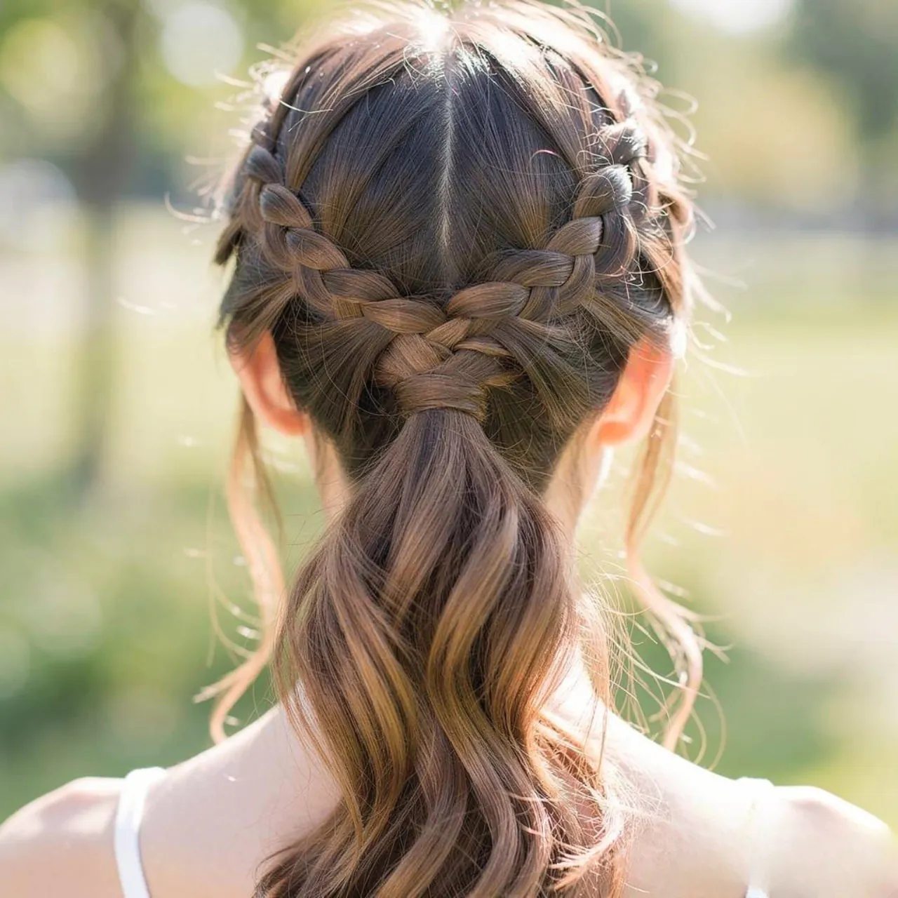 half up braided ponytail cute summer hairstyle sin
