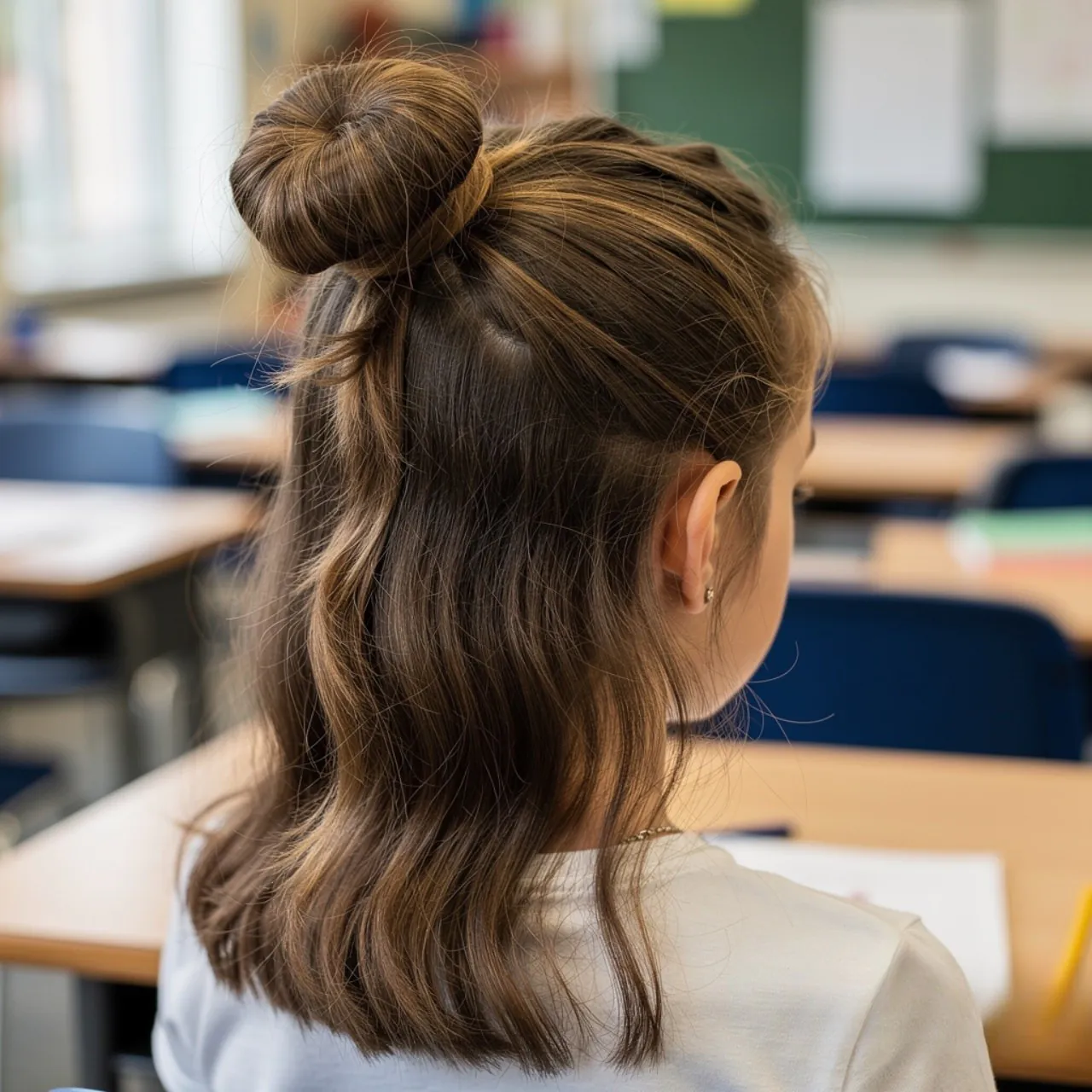 half up half down cute hairstyle for school easy a