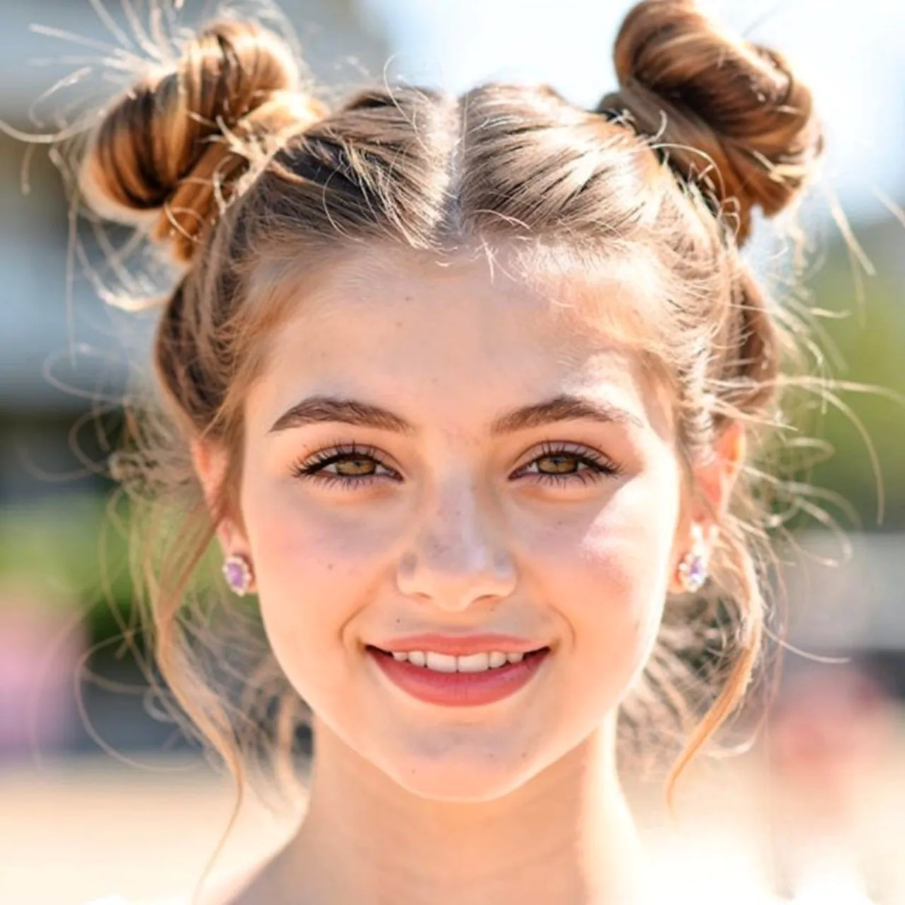 half up space buns cute summer hairstyle square si