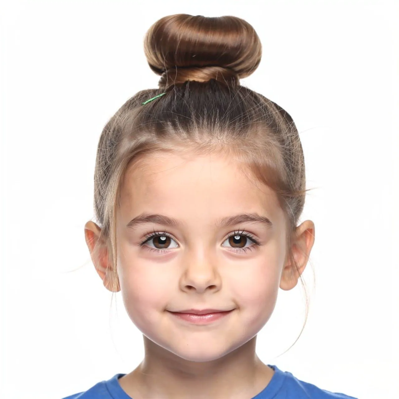 high bun hairstyle for a school kid single photo f