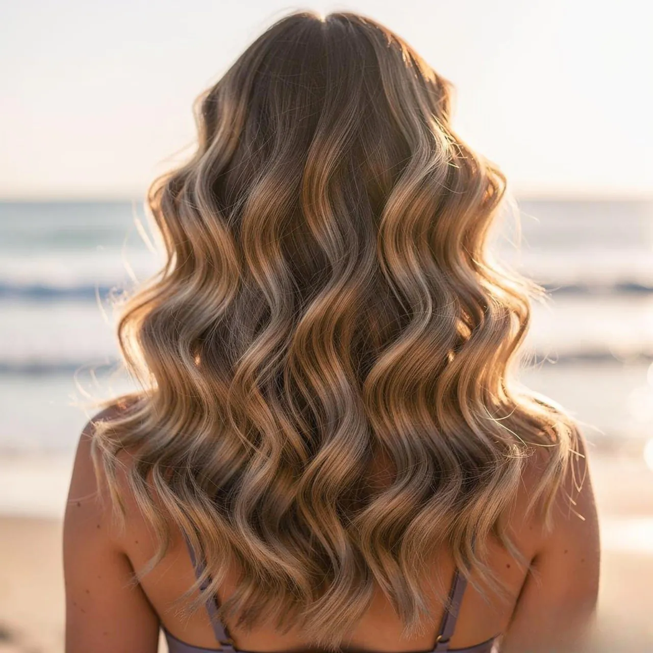 loose beach waves hairstyle with middle part cute