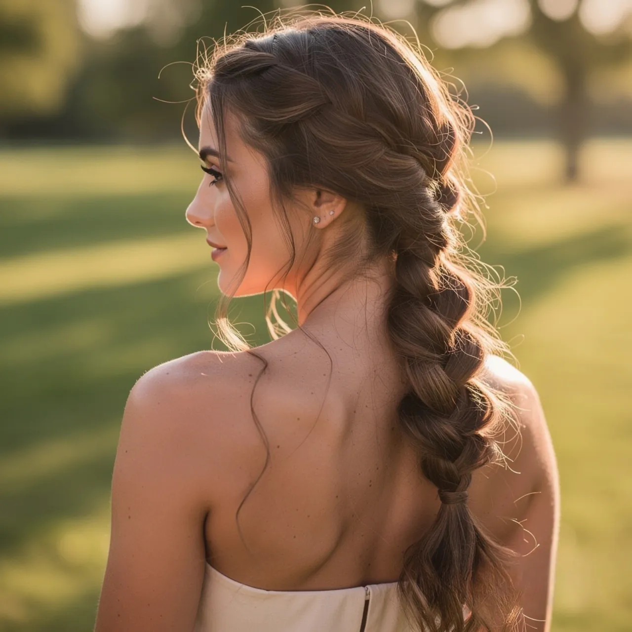 loose fishtail braid hairstyle for summer single s